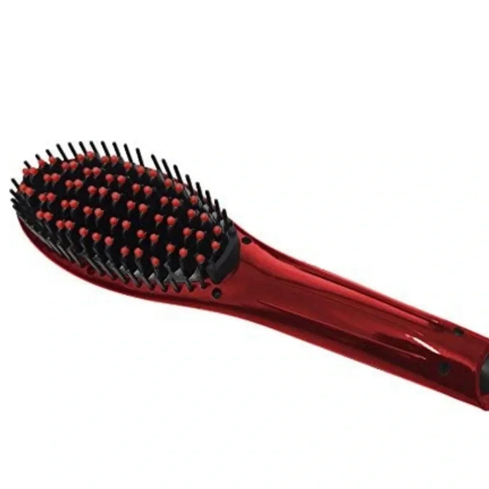 Hot & Straight Straightening Salon Brush with Temperature Control by Esplee, Red
